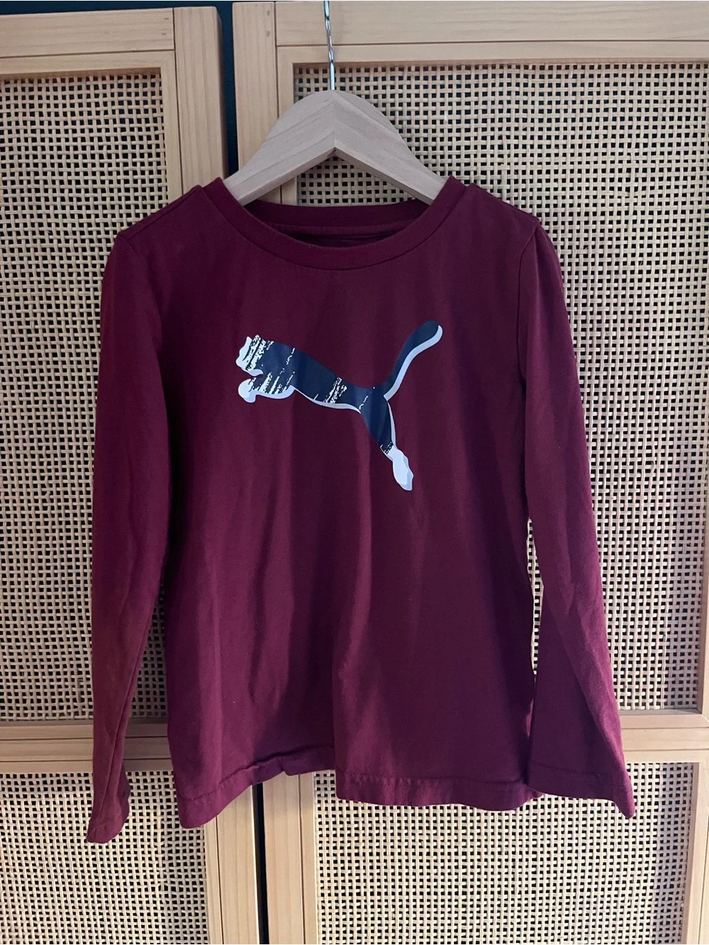 Puma Maroon Long-Sleeve Tee Boys 8